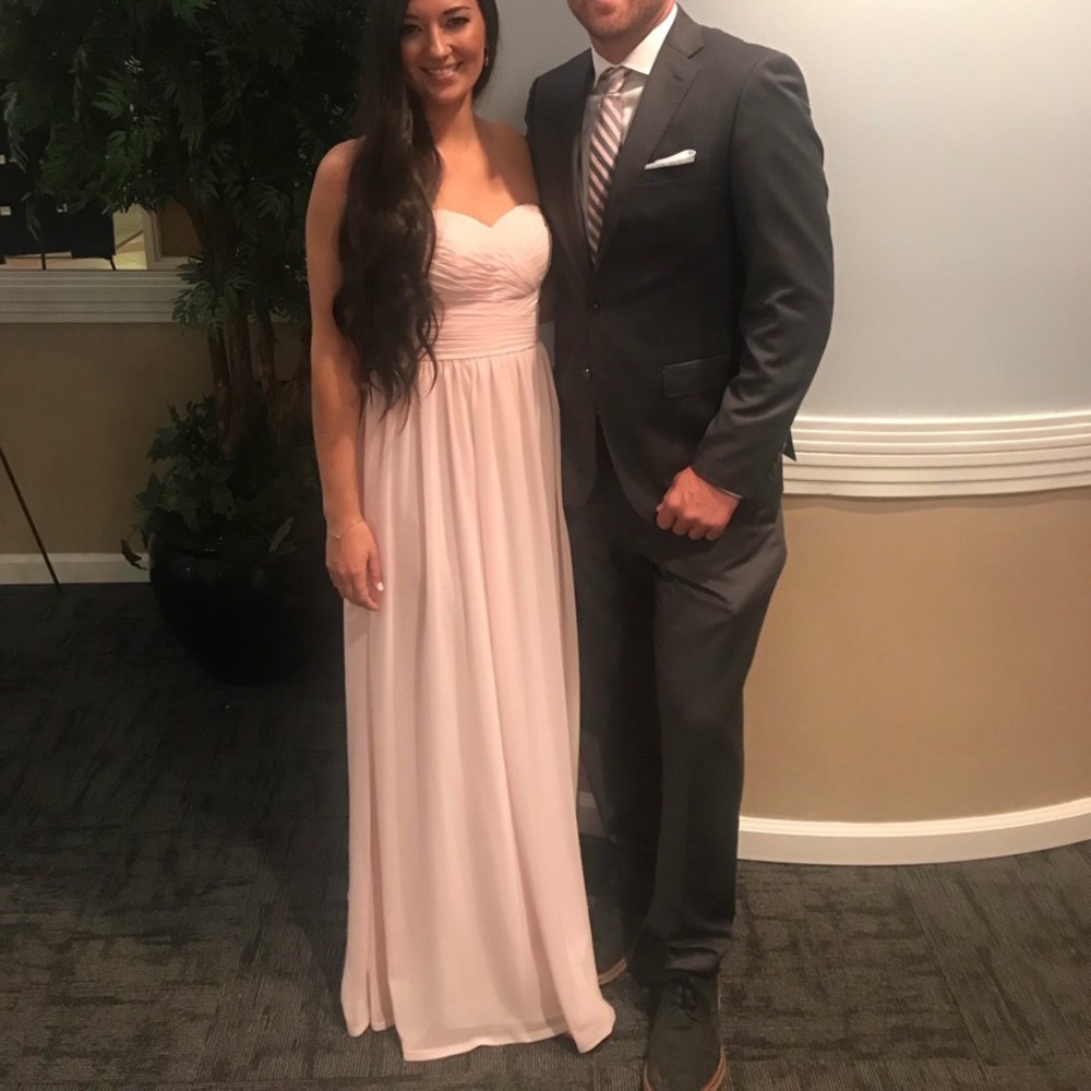 Azazie jada strapless dress in blushing pink